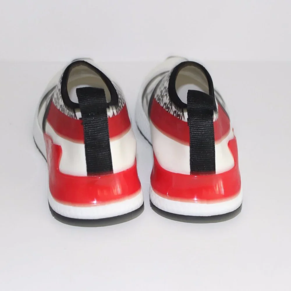 REDUCED DNKY REESE Women Shoes Logo Strap Sneakers Black White Red Size 6 NEW